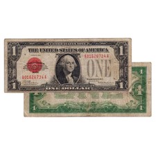 $1 - 1928 Puerto Rico Red Seal Federal Reserve Note FRN - Very Good (VG) picture
