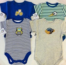 Baby Boys Infants Short Sleeves 4 Pack Bodysuits  picture