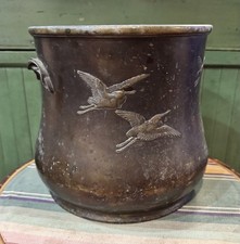 Antique Japanese Bronze Jardinere Caldron Planter  Pot picture