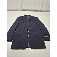 John Alexander Blazer Mens 43 Long Blue 100% Worsted Wool Sport Coat Jacket picture