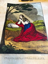 Antique Currier & Ives Lithograph Sta Madalena Ste Madeleine Saint Mary Magdalen picture