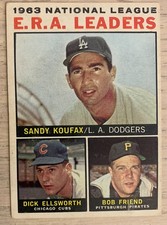 1964 Topps Baseball - #1 NL ERA Leaders - Sandy Koufax, Ellsworth, Friend picture