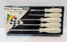 Snap On Indy 500 Limited Edition 5 Piece Screwdriver Set Pearl White SEALED picture