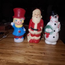  Vintage Tiny Tim Frosty snowman santa claus christmas Blow Mold 13