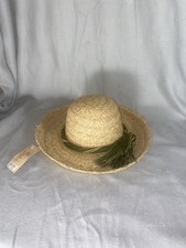 Women’s Vintage Donewell Australia Straw Hat Knotted Bow Green Brown Disney Tag picture