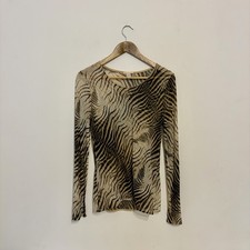 Roberto Cavalli Vintage Y2K Zebra Animal Print Sheer Mesh Top Archive 2000s picture