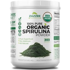 Zazzee USDA Organic Spirulina Powder, 2.2 Pounds (1 KG), 303 Servings, Kosher picture