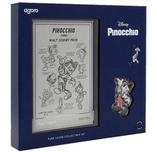 2026 Agoro Disney Pinocchio 3/4oz Silver Coin + 5g Silver Foil Boxed Set NEW picture