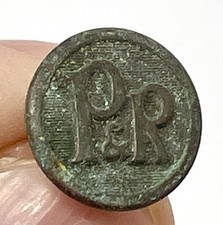 P&R Philadelphia & Reading Railroad RR Brass Uniform Button N Snellenburg Scarce picture