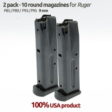 2 Magazines for Ruger P85,P89,P95,P93 9MM 10 Rounds Blue Steel picture