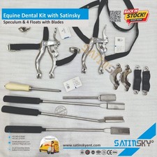 Equine Dental Kit Speculum 4 Floats with Blades Horse Veterinary Dentistry Set picture