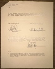 1985 Robert Culp Signed Contract Aaron Spelling Hotel Long Road COA picture