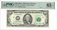 1981A $100 SAN FRANCISCO FRN. PMG GEM Uncirculated 65 EPQ Banknote. picture