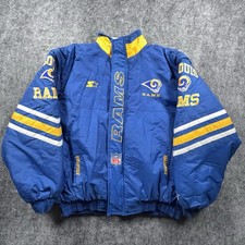 Vintage 90s St. Louis Rams Starter PRO LINE Convertible Puffer Parka Large Logos picture