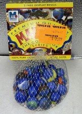 MEGA Collector Series Bag Glass Marbles Blue Dolphin 1 Shooter 24 Player ToysRus picture