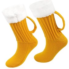Beer Socks Funny Beer Mug Socks with Handle and Hat for Men and Women picture