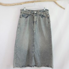 NWT H&M Long Modest Pale Blue Jean Skirt Size XS - XXL Denim Maxi Back Slit picture