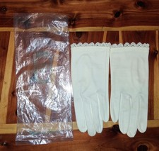 RARE Christian Dior Neiman Marcus EXCLUSIVE Cotton White Gloves Size 7 Women picture