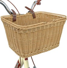 Bike Basket, Wicker Basket for Bike, Hand-Woven Bicycle Basket, Natural picture
