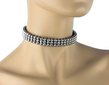 Silver NCIS Abby Studded Choker Goth Punk Gothic Choker Collar Necklace picture