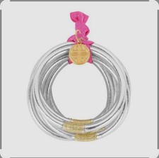 BuDhaGirl Set of  9 Silver  Color All Weather BANGLES  BRACLETS Medium picture