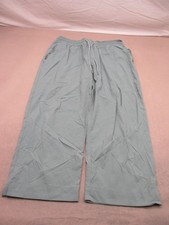 Athleta Size 12 Women Blue Zips Pockets Drawstring Activewear Wide Leg Pants 446 picture