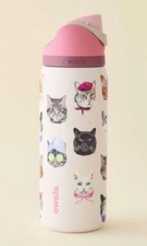 Owala UO Exclusive Cat Collage FreeSip Water Bottle Limited 32oz Pink New In Box picture