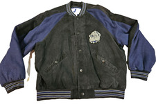 VTG Georgetown Hoyas Logo Athletic Wool Velour Bomber Jacket Extra Large NCAA picture