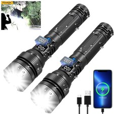 2Pack 99000000LM Super Bright LED Tactical Flashlight Rechargeable Flashlights picture