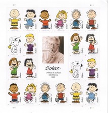 USPS 2022 Sheet of 20 ADHESIVE Charles Schulz Forever Stamps 10  Characters picture