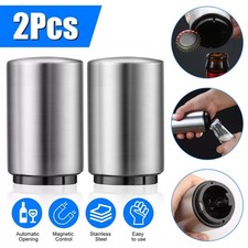2x Automatic Beer Soda Bottle Opener Stainless Steel Magnetic Bottle Cap Opener picture