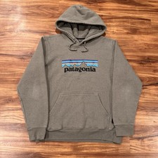 Patagonia Hoodie Mens Medium Green Uprisal Fleece Pullover P-6 Logo Sweatshirt picture
