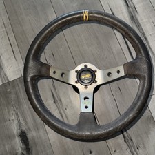 OMP 350mm 14' Suede Leather Black Deep Cone Racing Sport Steering Wheel picture