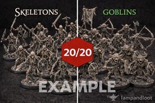 40PCS D&D Miniatures Lot Skeletons & Goblins 28mm Unpainted Resin Figures RPG picture