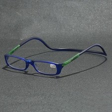 Hanging Magnetic Reading Glasses Adjustable Eyeglasses Front Click Connect Neck picture