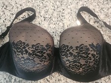 Soma Stunning Support Balconet Bra Size 40DD Floral Black Lace Full Coverage picture