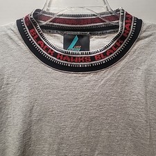 Vintage 90s Logo Athletic Chicago Blackhawks Woven Collar T-Shirt Single Stitch  picture