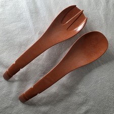 A Branchell Vintage Rust-Burnt Orange Melmac (melamine) Salad/Serving Set  picture