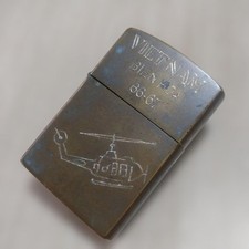 Zippo Vietnam Bien Hoa 66-67 Brass Lighter Helicopter Engraved picture