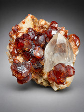 Natural Red Garnet Cluster With Quartz Crystal From Skardu Pakistan picture