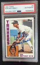1984 Topps Don Mattingly Autograph Rookie PSA Authentic Auto “Donnie Baseball” picture