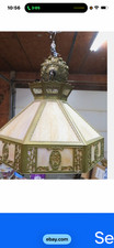 Antique Large Arts Crafts/Mission  Caramel Slag Glass Shade 18