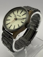 Nixon The Sentry 38 SS Size Matters Ivory Dial Gunmetal Bracelet Quartz 38mm picture