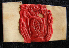 ANTIQUE V.  St. CLARA MONTEFALCO POCKET SHRINE RELIC ENVELOPE RED WAX SEAL picture