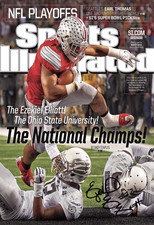 Ohio State Buckeyes Ezekiel Elliot Signed Sports Illustrated RP Poster 13 x 19