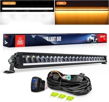 Nilight 30 Inch LED Light Bar with Amber DRL 120W Single Row Flood Spot Combo picture
