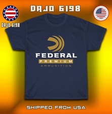 New Federal Premium Ammunition Logo Men's T-Shirt Black American Size Tee Shirt picture