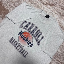 Vintage 1990s Carroll Huskies Basketball Single Stitch T-Shirt Size XL Made in U picture