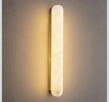 JIANGXMF 17.7in Alabaster Wall Sconces, Natural Marble Wall Lamps,8W LED Warm... picture