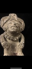 Pre-Colombian style terra-cotta Anthropomorphic Vessel With Headress picture